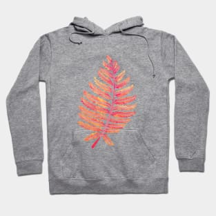 fern leaf pink Hoodie